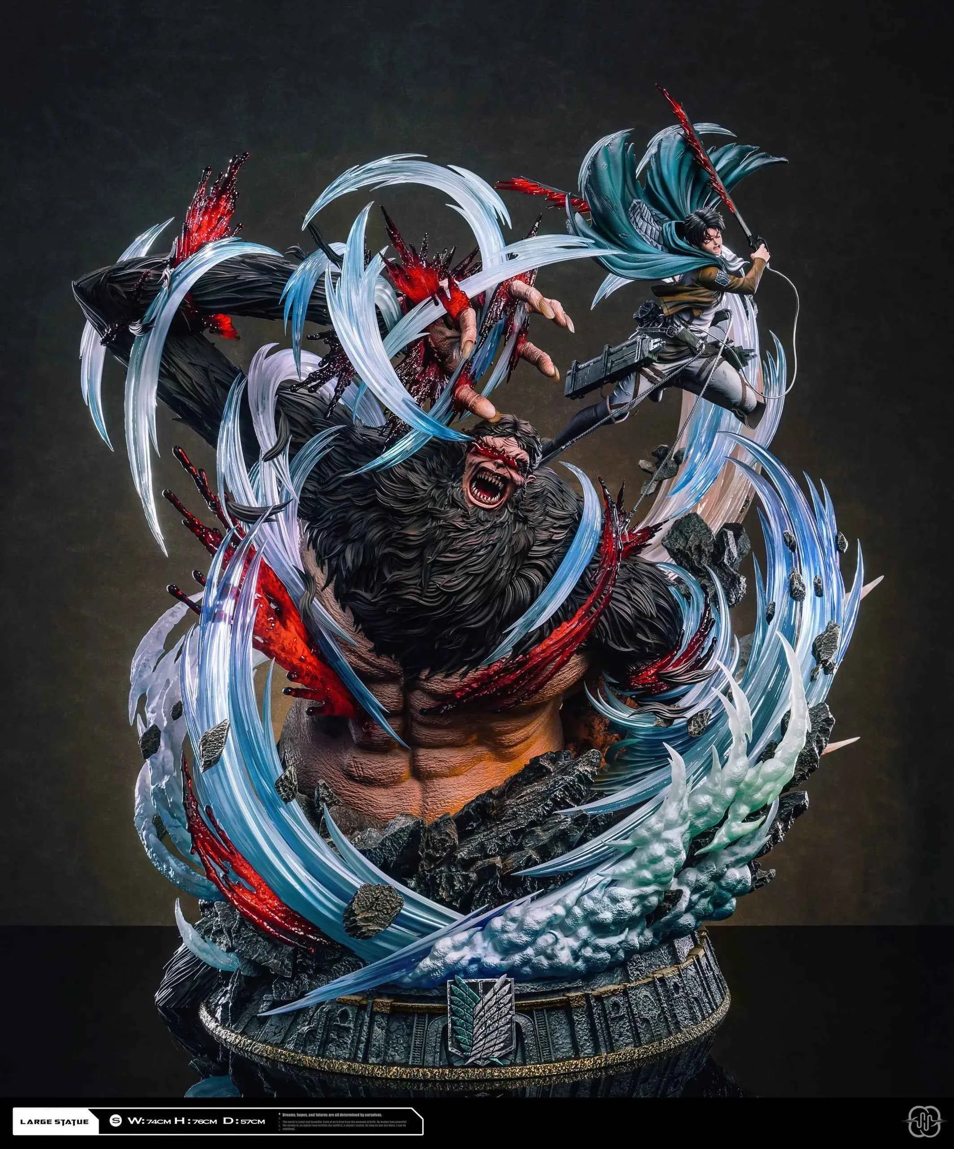 Attack on Titan Hertz Studio Ackerman Levi vs Zeke Resin Statue