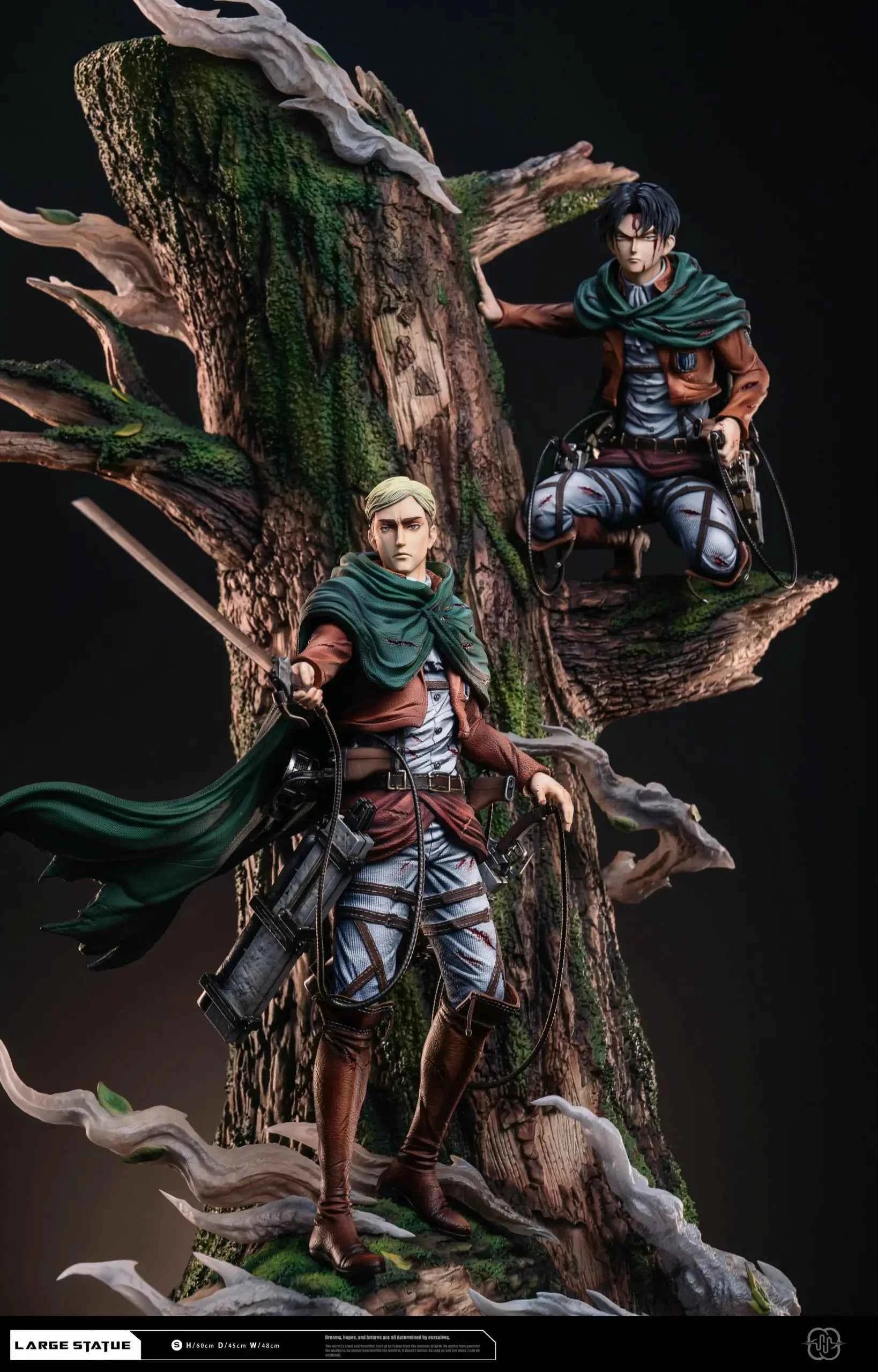Attack on Titan Hertz Studio Levi Ackerman & Erwin Smith Resin Statue