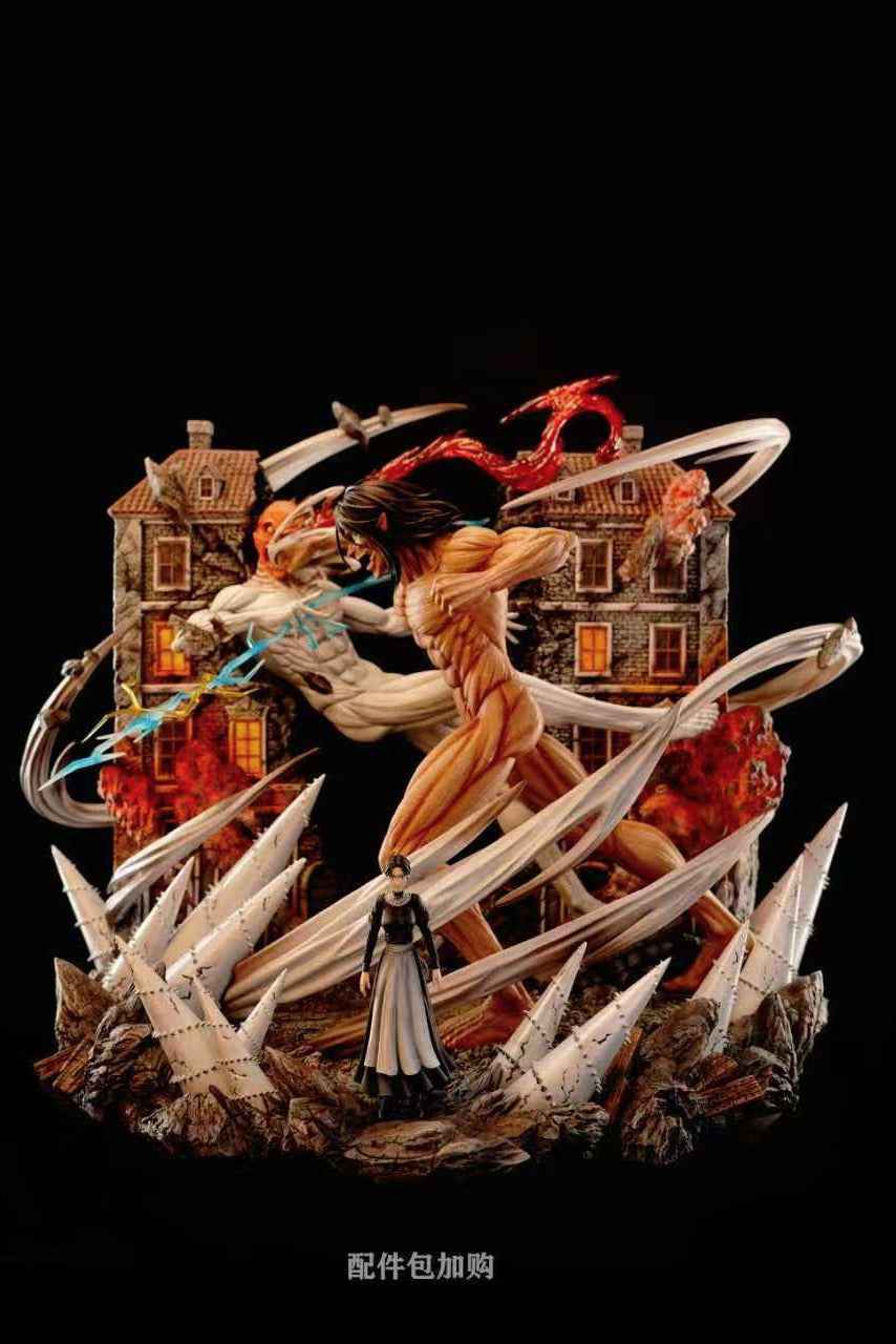 Attack on Titan Titan Studio War Hammer Titan VS. Attack Titan Resin Statue