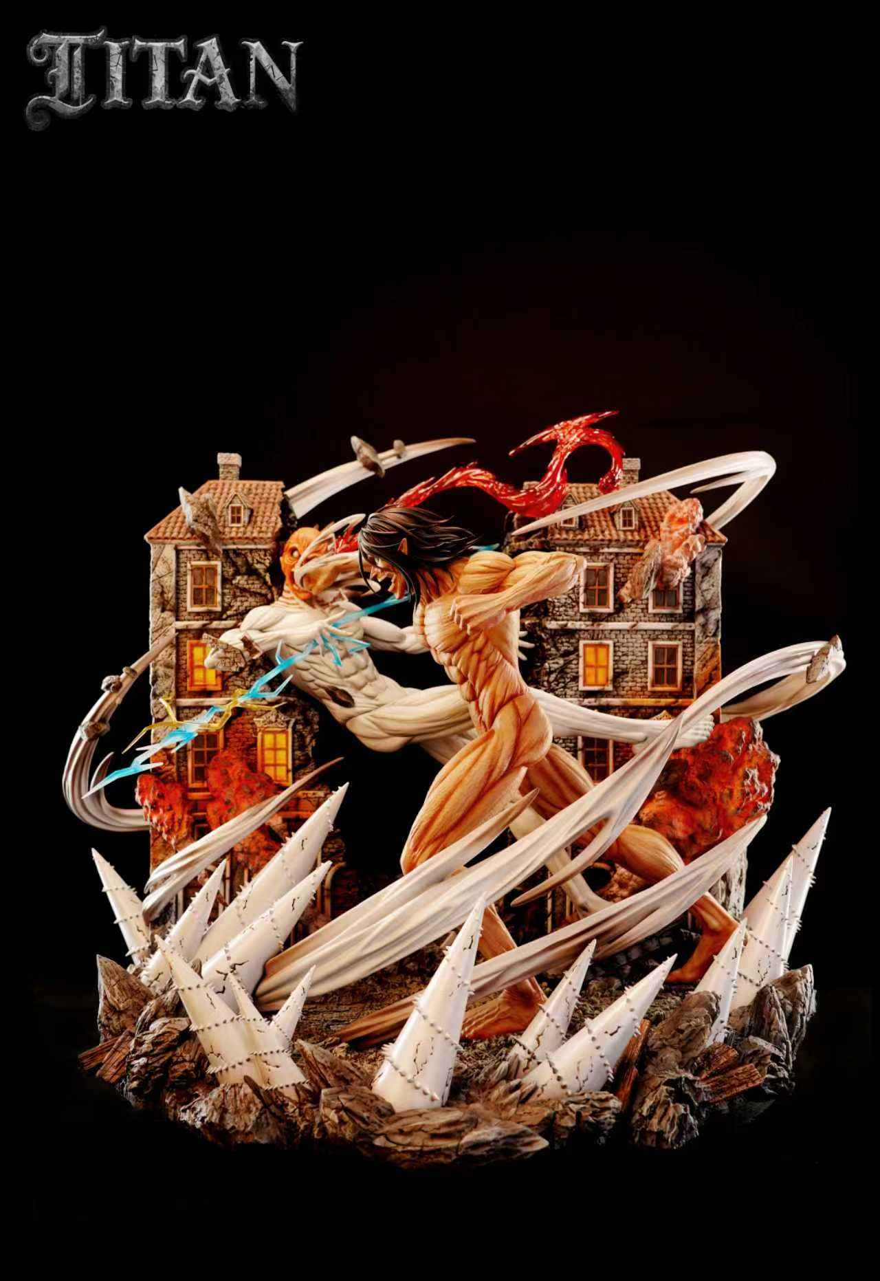 Attack on Titan Titan Studio War Hammer Titan VS. Attack Titan Resin Statue