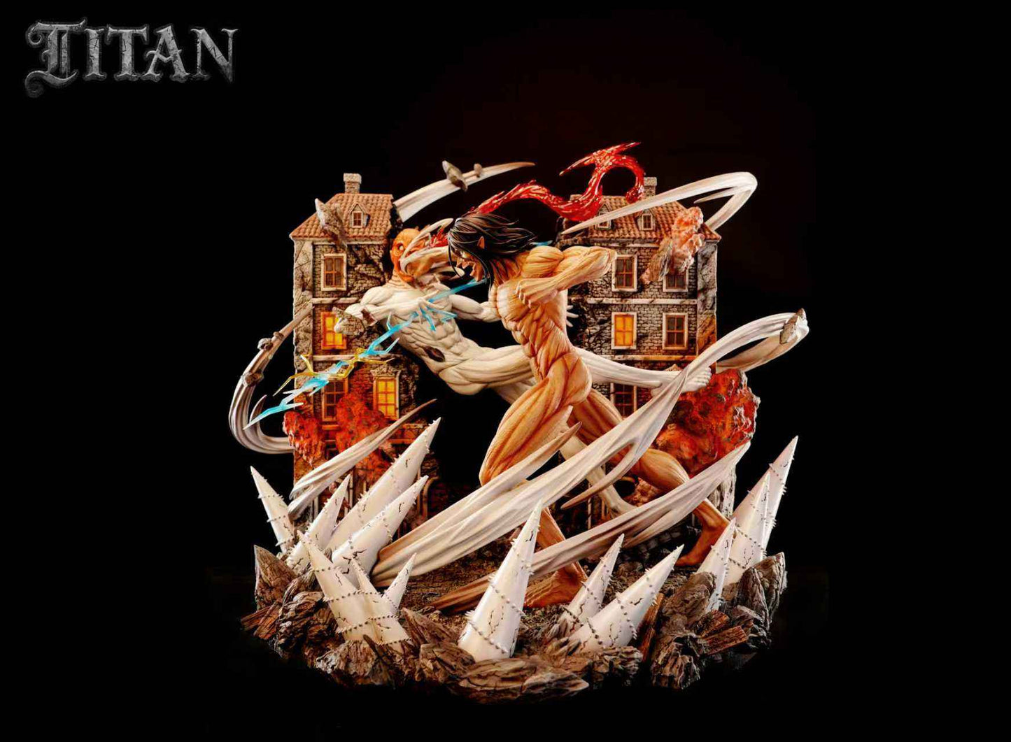Attack on Titan Titan Studio War Hammer Titan VS. Attack Titan Resin Statue
