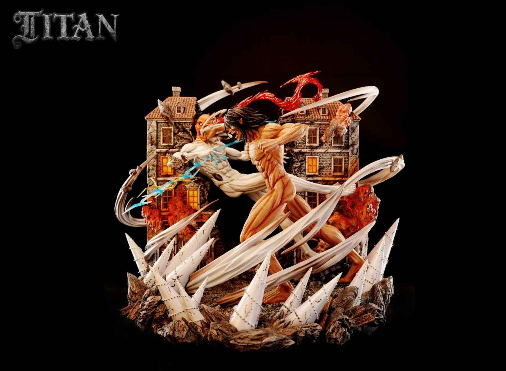 Attack on Titan Titan Studio War Hammer Titan VS. Attack Titan Resin Statue
