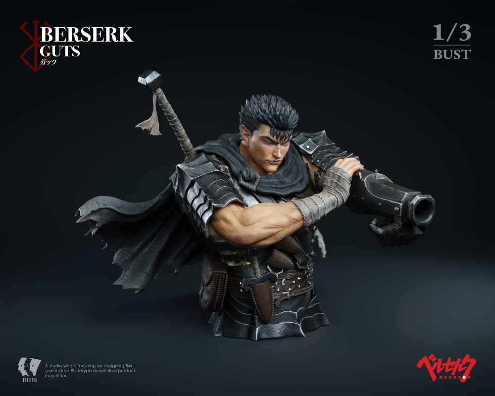 Berserk BIHS Studio The Black Swordsmans Berserk Moment Guts Bust 1/3 Resin Statue