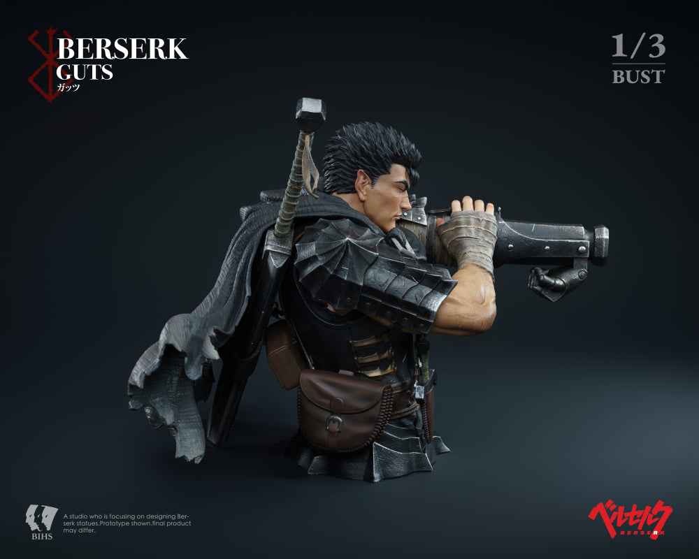 Berserk BIHS Studio The Black Swordsmans Berserk Moment Guts Bust 1/3 Resin Statue