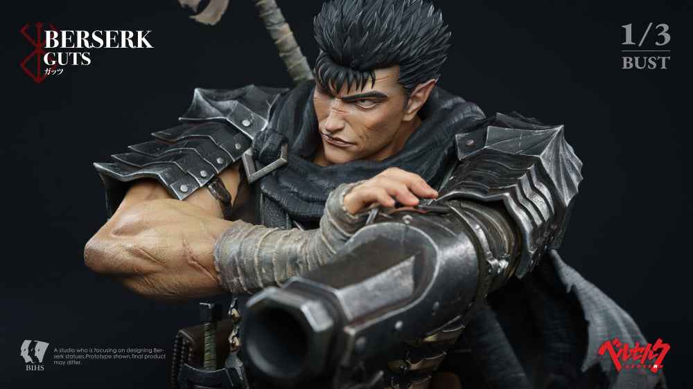 Berserk BIHS Studio The Black Swordsmans Berserk Moment Guts Bust 1/3 Resin Statue