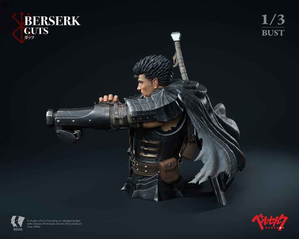 Berserk BIHS Studio The Black Swordsmans Berserk Moment Guts Bust 1/3 Resin Statue