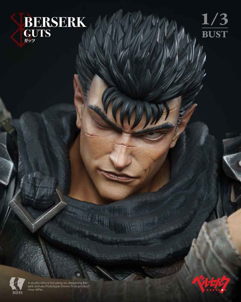 Berserk BIHS Studio The Black Swordsmans Berserk Moment Guts Bust 1/3 Resin Statue