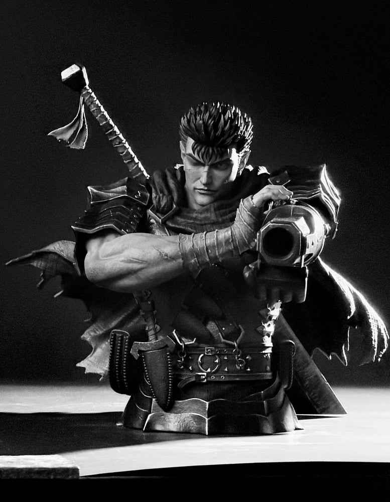 Berserk BIHS Studio The Black Swordsmans Berserk Moment Guts Bust 1/3 Resin Statue