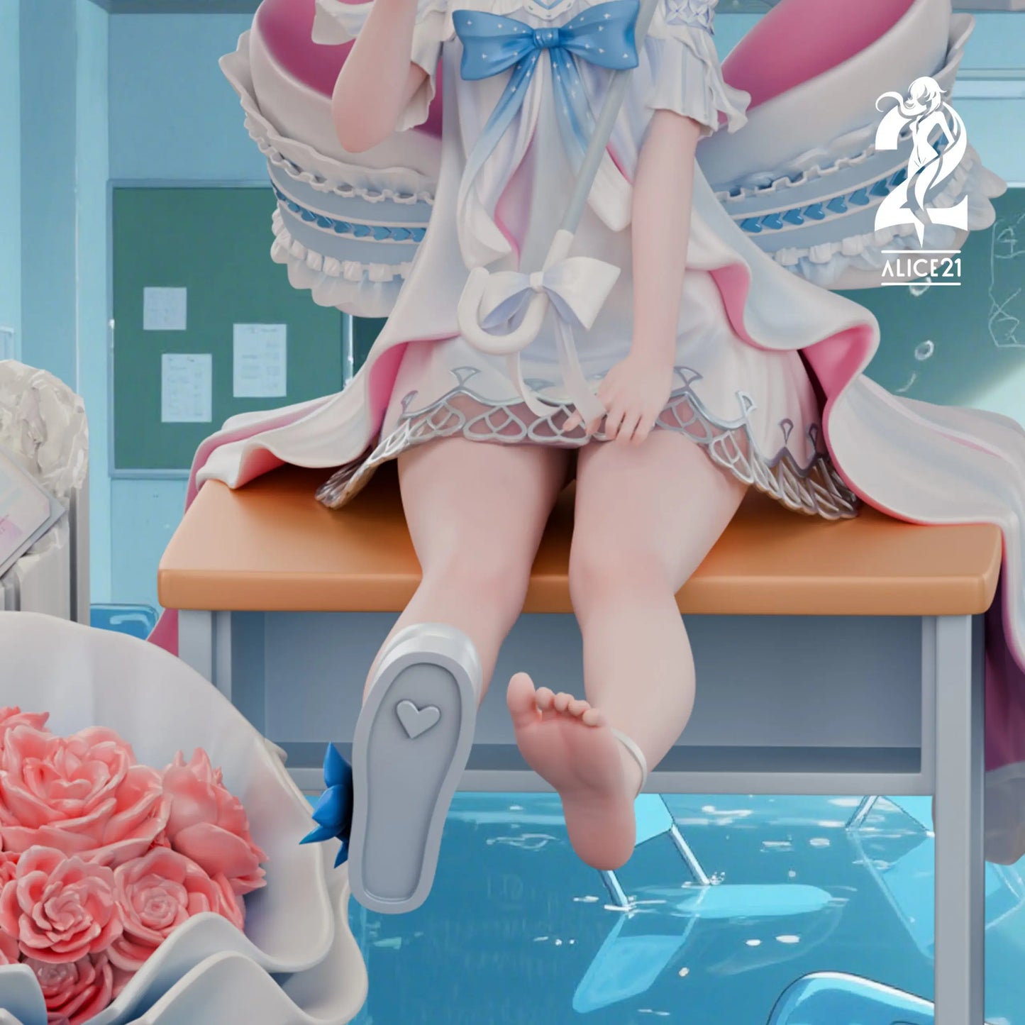 Blue Archive Alice21 Studio Pure White Vow wedding dress Arona Resin Statue