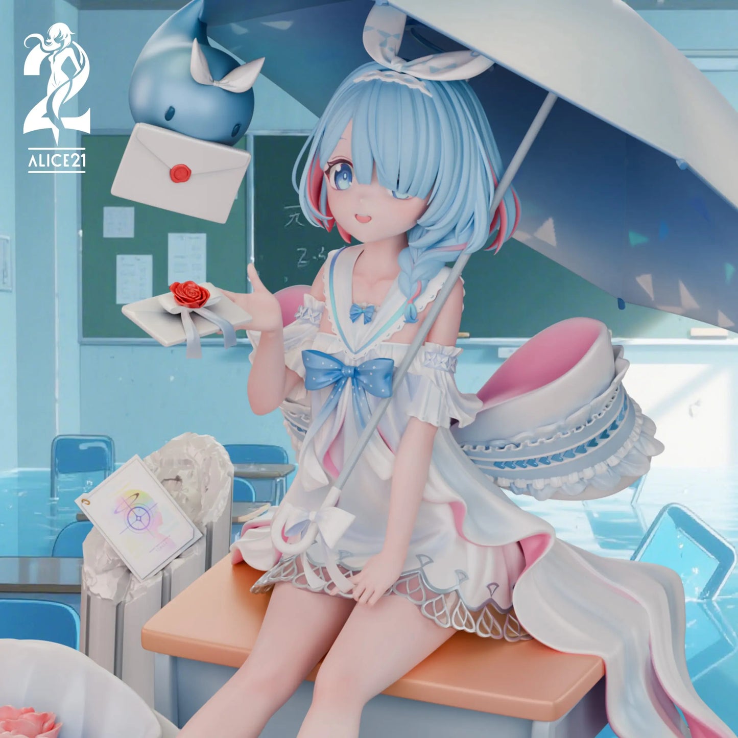 Blue Archive Alice21 Studio Pure White Vow wedding dress Arona Resin Statue