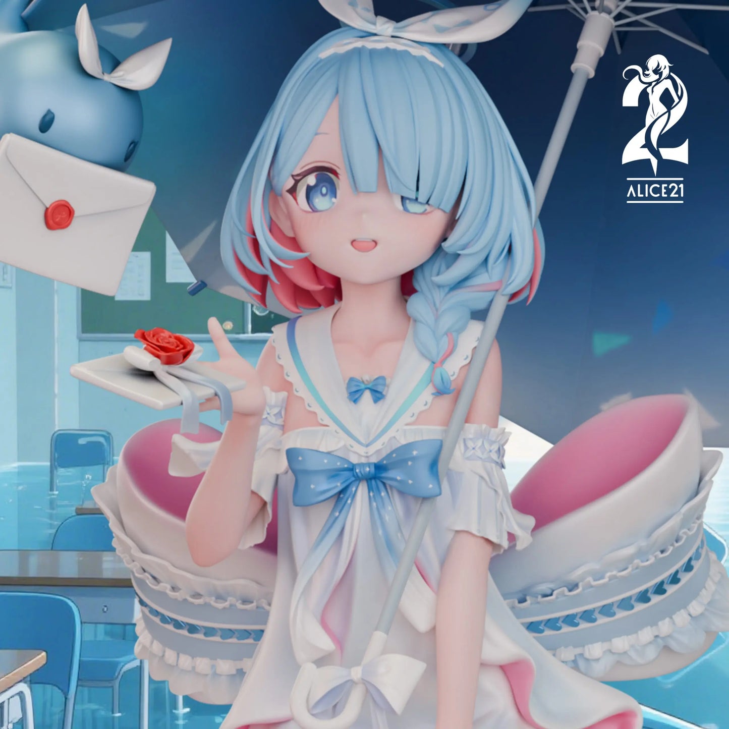 Blue Archive Alice21 Studio Pure White Vow wedding dress Arona Resin Statue