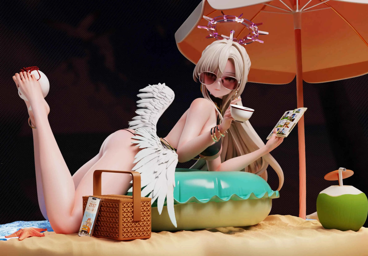 Blue Archive Mi Yin Studio Swimsuit Kirifuji Nagisa Resin Statue