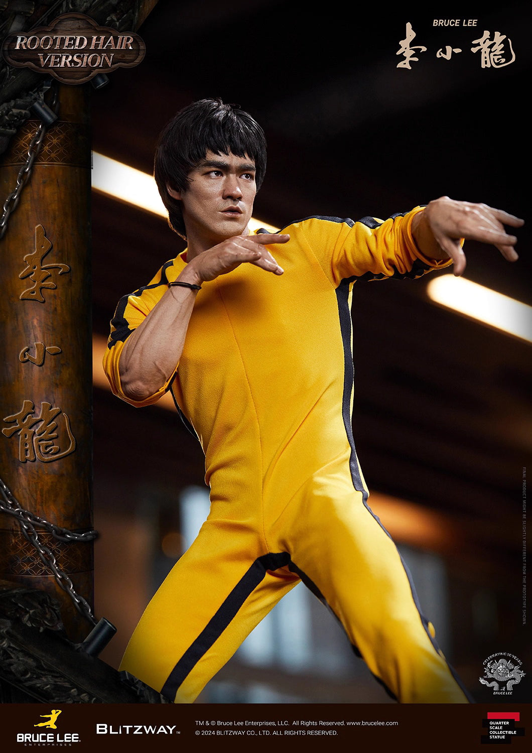 Celebrity Figure Blitzway Bruce Lee Rooted Hair BW-SS-22401 1/4 License Resin Statue