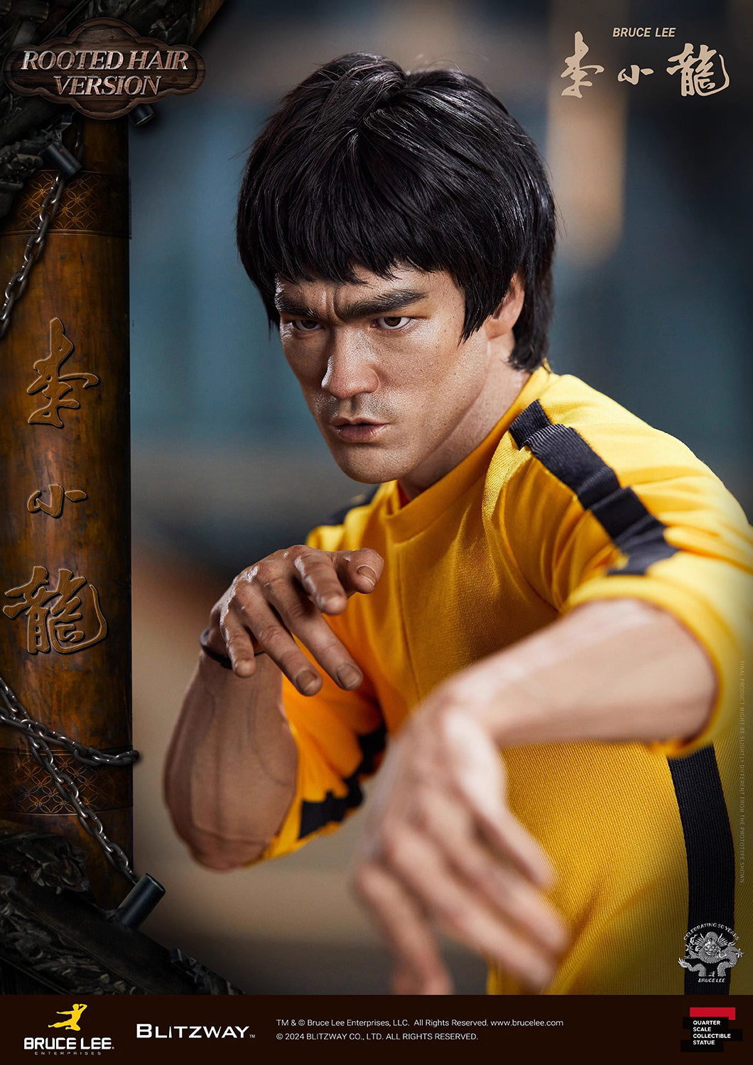 Celebrity Figure Blitzway Bruce Lee Rooted Hair BW-SS-22401 1/4 License Resin Statue