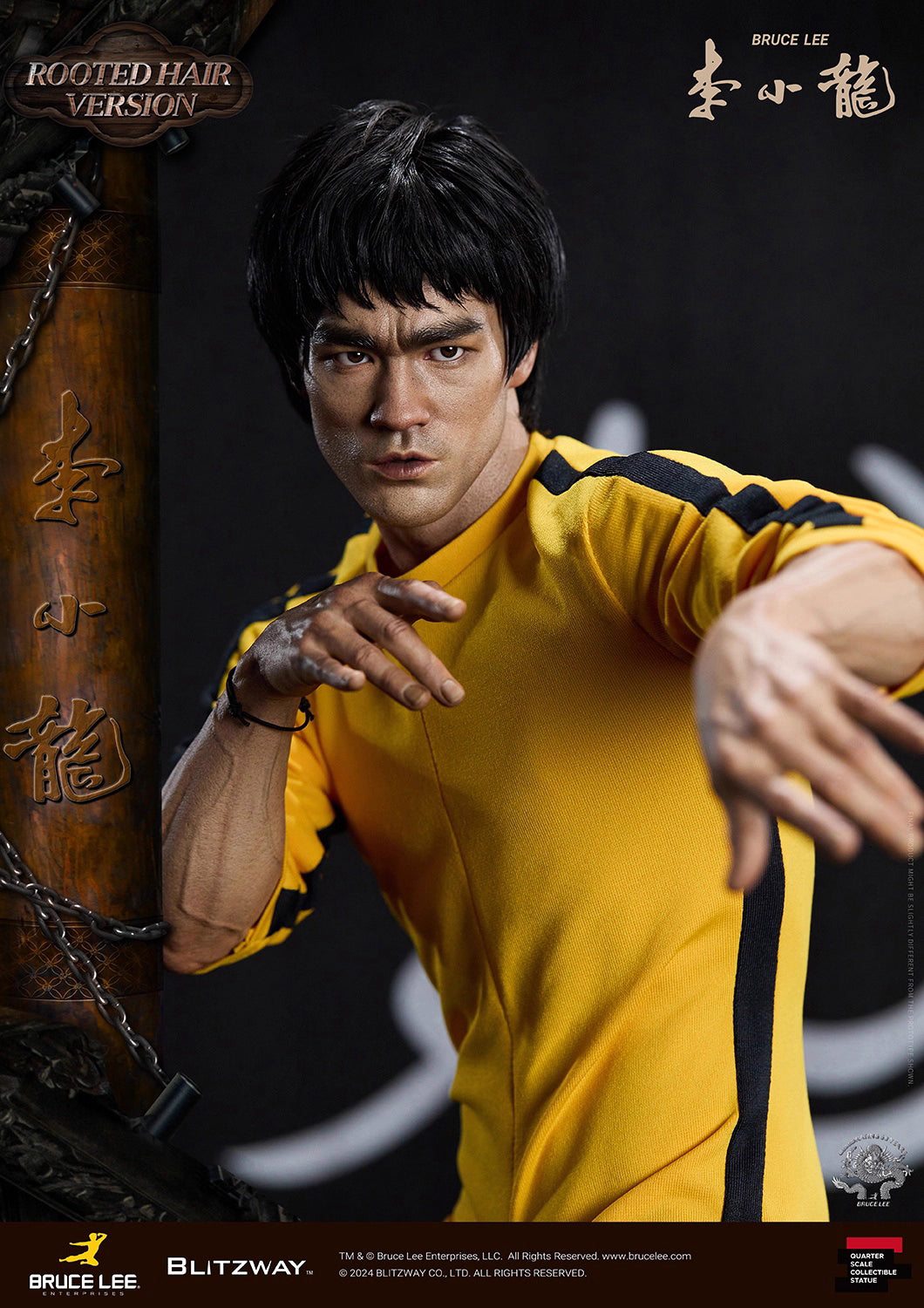 Celebrity Figure Blitzway Bruce Lee Rooted Hair BW-SS-22401 1/4 License Resin Statue