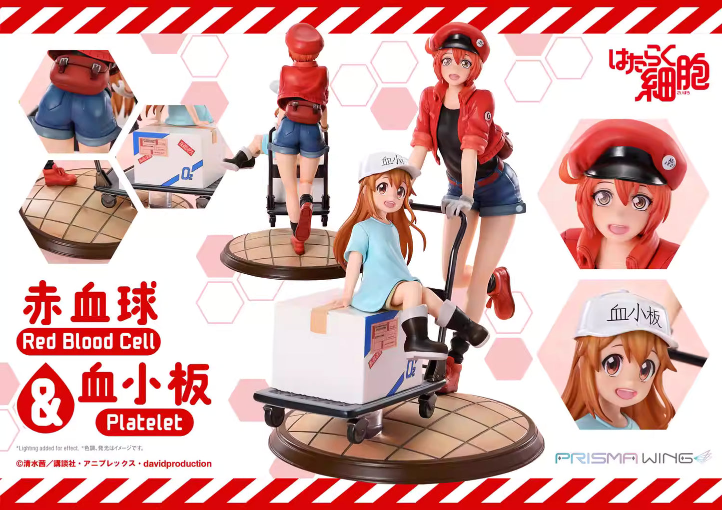 Cells at Work Prime 1 Studio PRISMA WING Red Blood Cell & Platelet PWHSB-01S Licensed PVC Figure