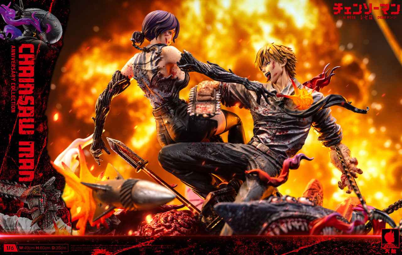 Chainsaw Man Big Feeler Studio Denji vs Reze Resin Statue