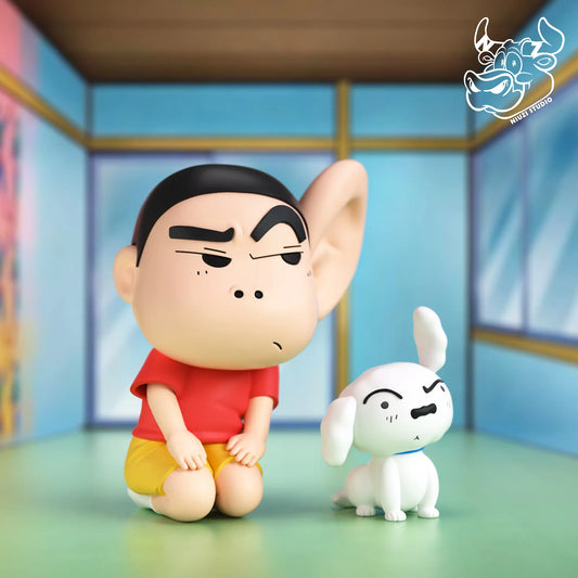 Crayon Shin Chan NIUZI Studio Shinnosuke & Shiro Resin Statue