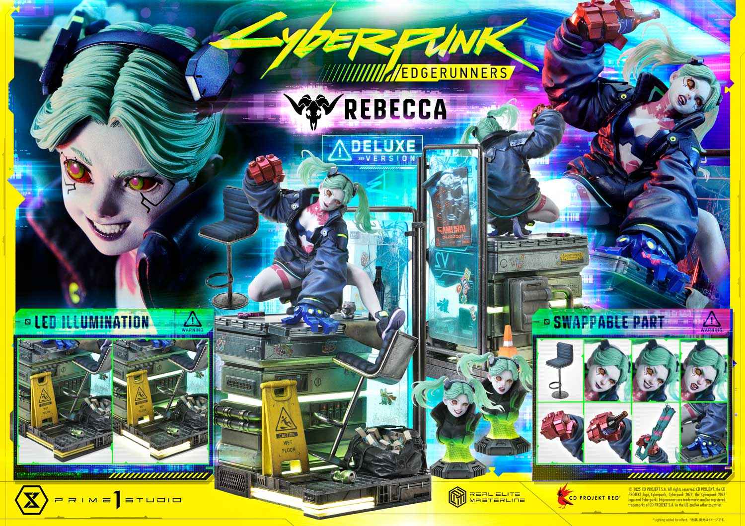 Cyberpunk Edgerunners Prime 1 Studio Rebecca REMCP-03 REMCP-03DX Licensed Resin Statue