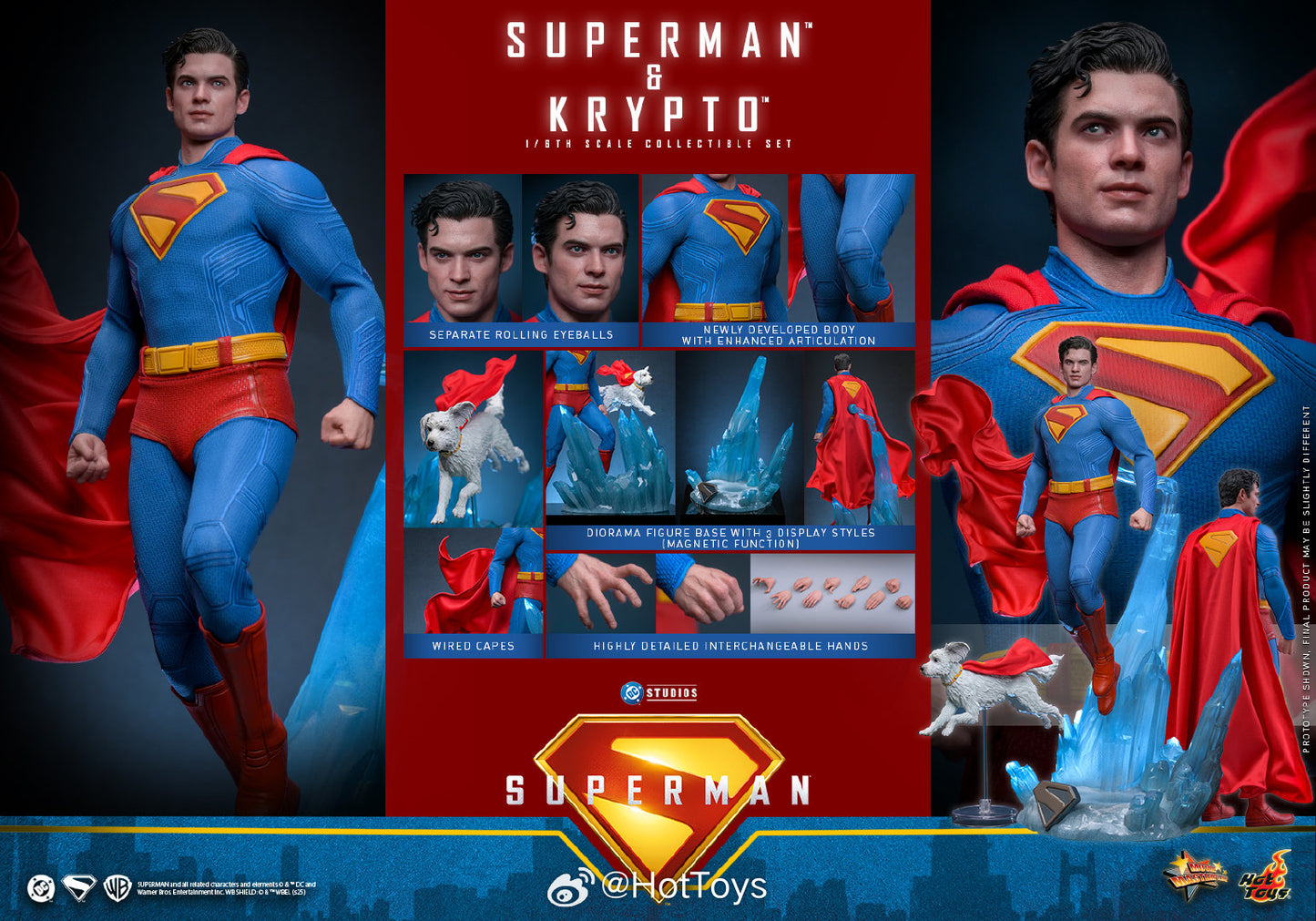 DC Comics Hot Toys Superman & Krypto Set MMS812 Licensed Action Figure