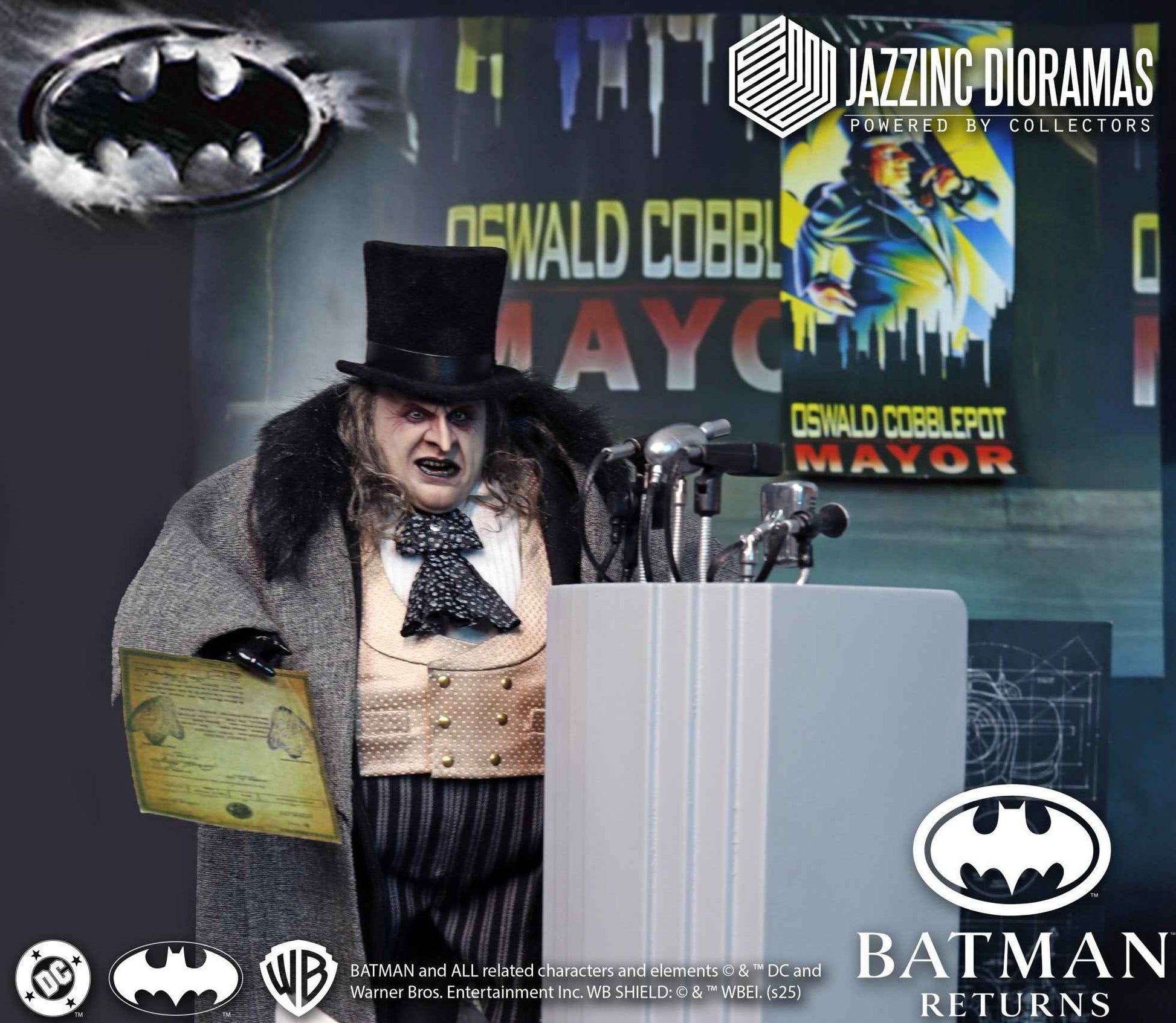 DC Comics Jazzinc Dioramas Studio The Mayor Penguin Batman Returns Licensed Action Figure