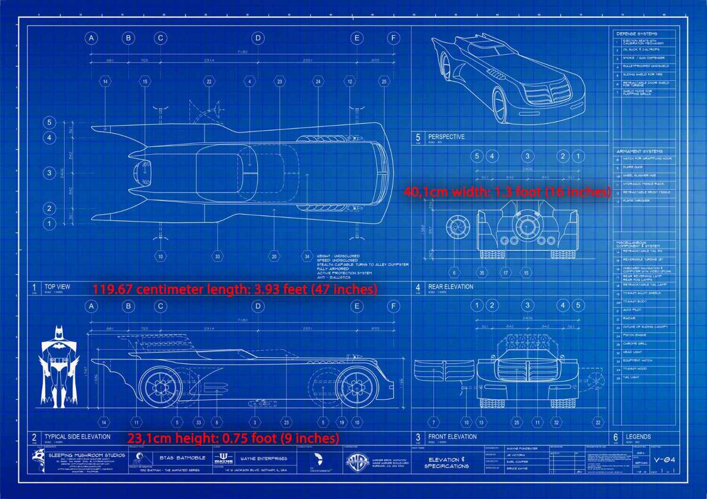 DC Comics Jazzinc Dioramas The Animated Series (BTAS) Batmobile Licensed Action Figure Accessories