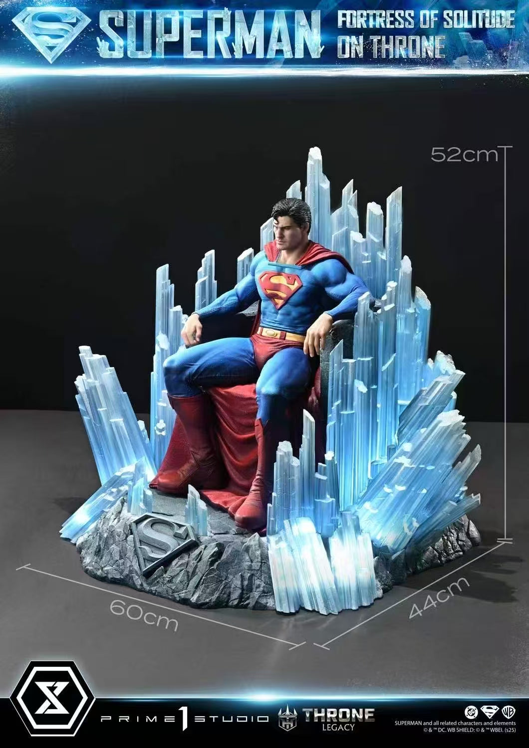 DC Comics Prime 1 Studio Superman Fortress of Solitude on Throne TLCDC-08 TLCDC-08UT TLCDC-08UTS Licensed Resin Statue