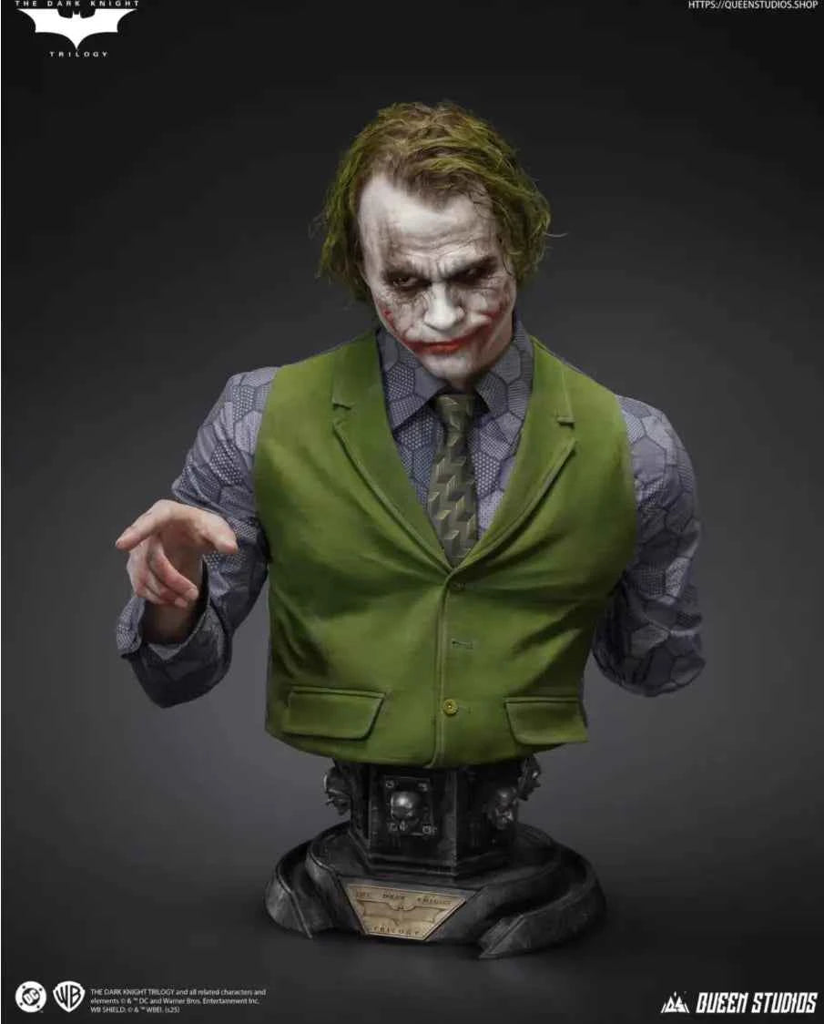 DC Comics Queen Studios The Dark Knight: The Joker Life-Size Bust Licensed Resin Statue