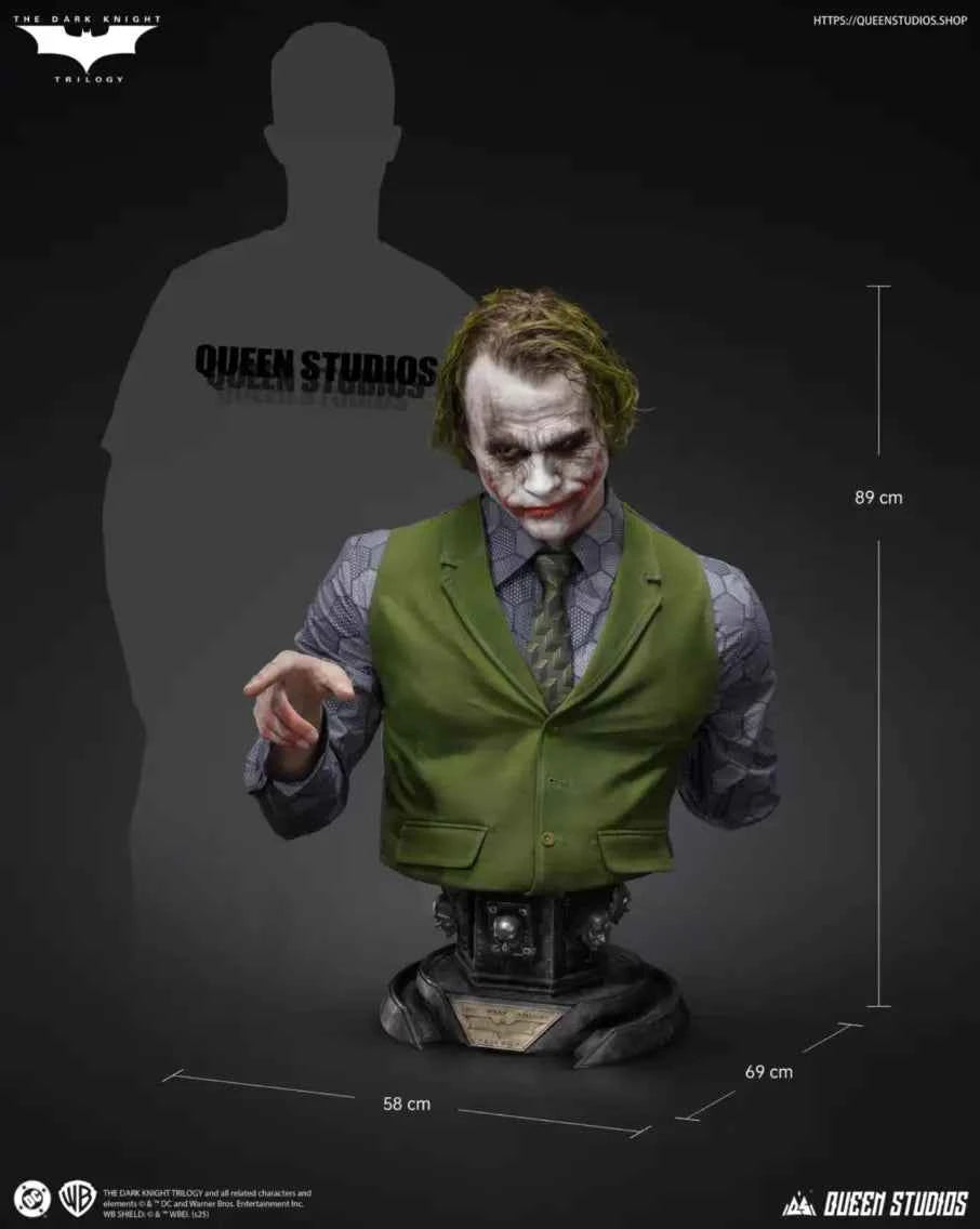 DC Comics Queen Studios The Dark Knight: The Joker Life-Size Bust Licensed Resin Statue