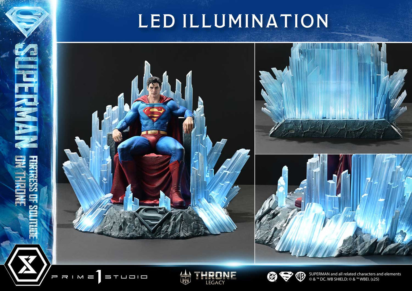DC Comics Prime 1 Studio Superman Fortress of Solitude on Throne TLCDC-08 TLCDC-08UT TLCDC-08UTS Licensed Resin Statue