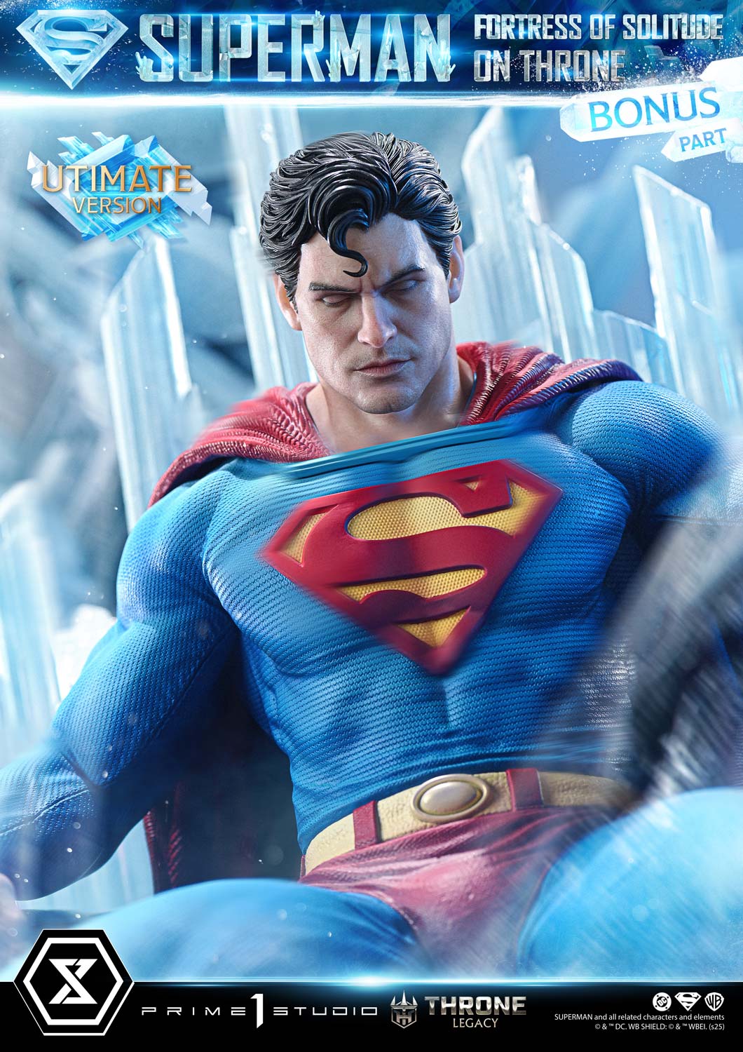 DC Comics Prime 1 Studio Superman Fortress of Solitude on Throne TLCDC-08 TLCDC-08UT TLCDC-08UTS Licensed Resin Statue