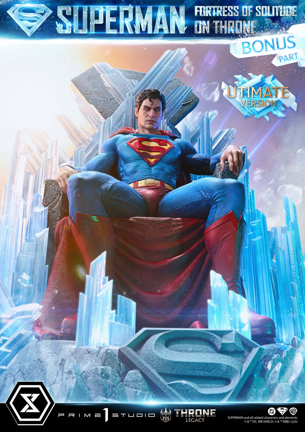 DC Comics Prime 1 Studio Superman Fortress of Solitude on Throne TLCDC-08 TLCDC-08UT TLCDC-08UTS Licensed Resin Statue