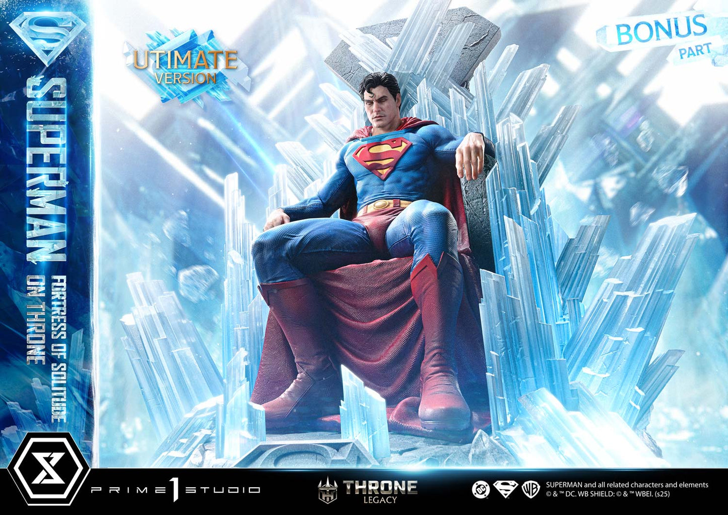 DC Comics Prime 1 Studio Superman Fortress of Solitude on Throne TLCDC-08 TLCDC-08UT TLCDC-08UTS Licensed Resin Statue