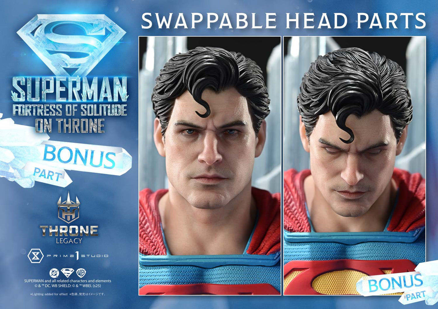 DC Comics Prime 1 Studio Superman Fortress of Solitude on Throne TLCDC-08 TLCDC-08UT TLCDC-08UTS Licensed Resin Statue
