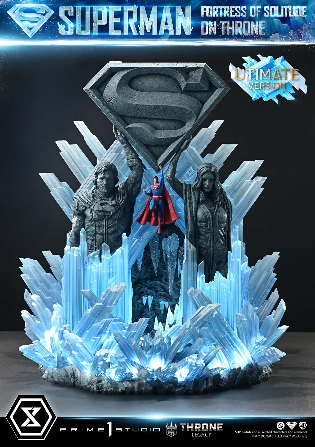 DC Comics Prime 1 Studio Superman Fortress of Solitude on Throne TLCDC-08 TLCDC-08UT TLCDC-08UTS Licensed Resin Statue
