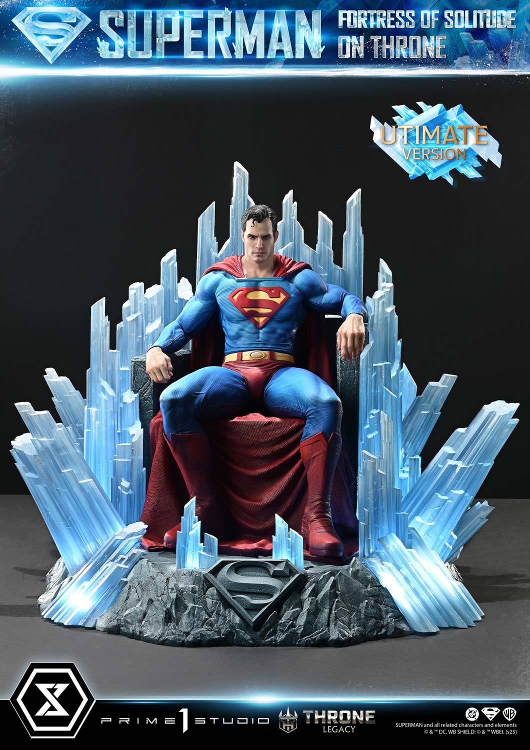 DC Comics Prime 1 Studio Superman Fortress of Solitude on Throne TLCDC-08 TLCDC-08UT TLCDC-08UTS Licensed Resin Statue