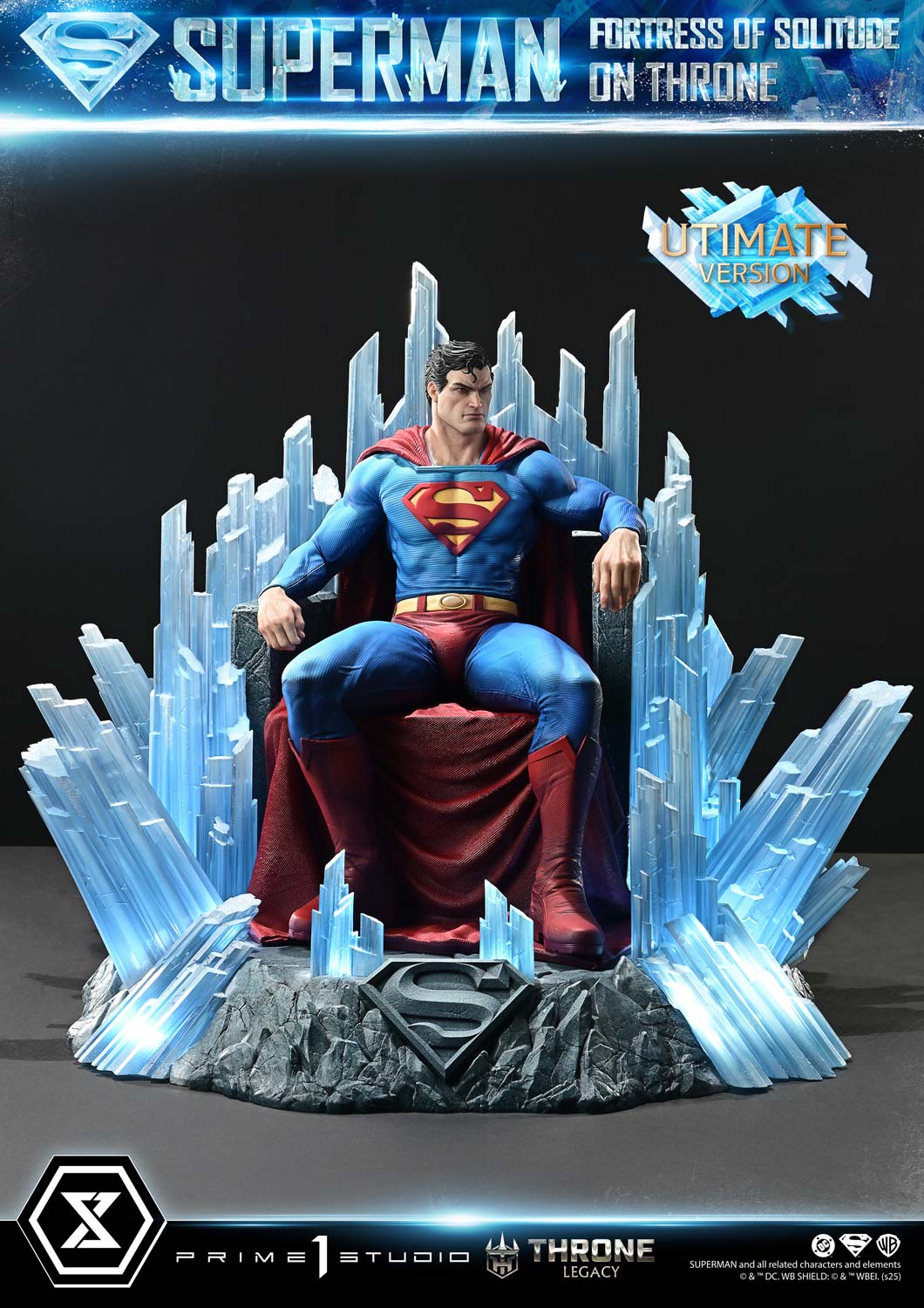 DC Comics Prime 1 Studio Superman Fortress of Solitude on Throne TLCDC-08 TLCDC-08UT TLCDC-08UTS Licensed Resin Statue