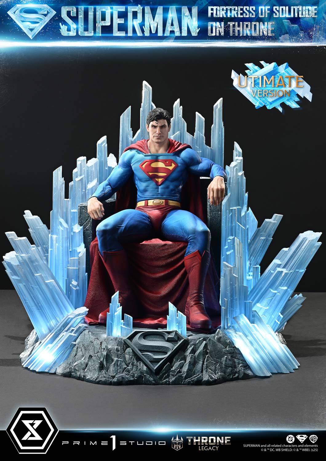 DC Comics Prime 1 Studio Superman Fortress of Solitude on Throne TLCDC-08 TLCDC-08UT TLCDC-08UTS Licensed Resin Statue