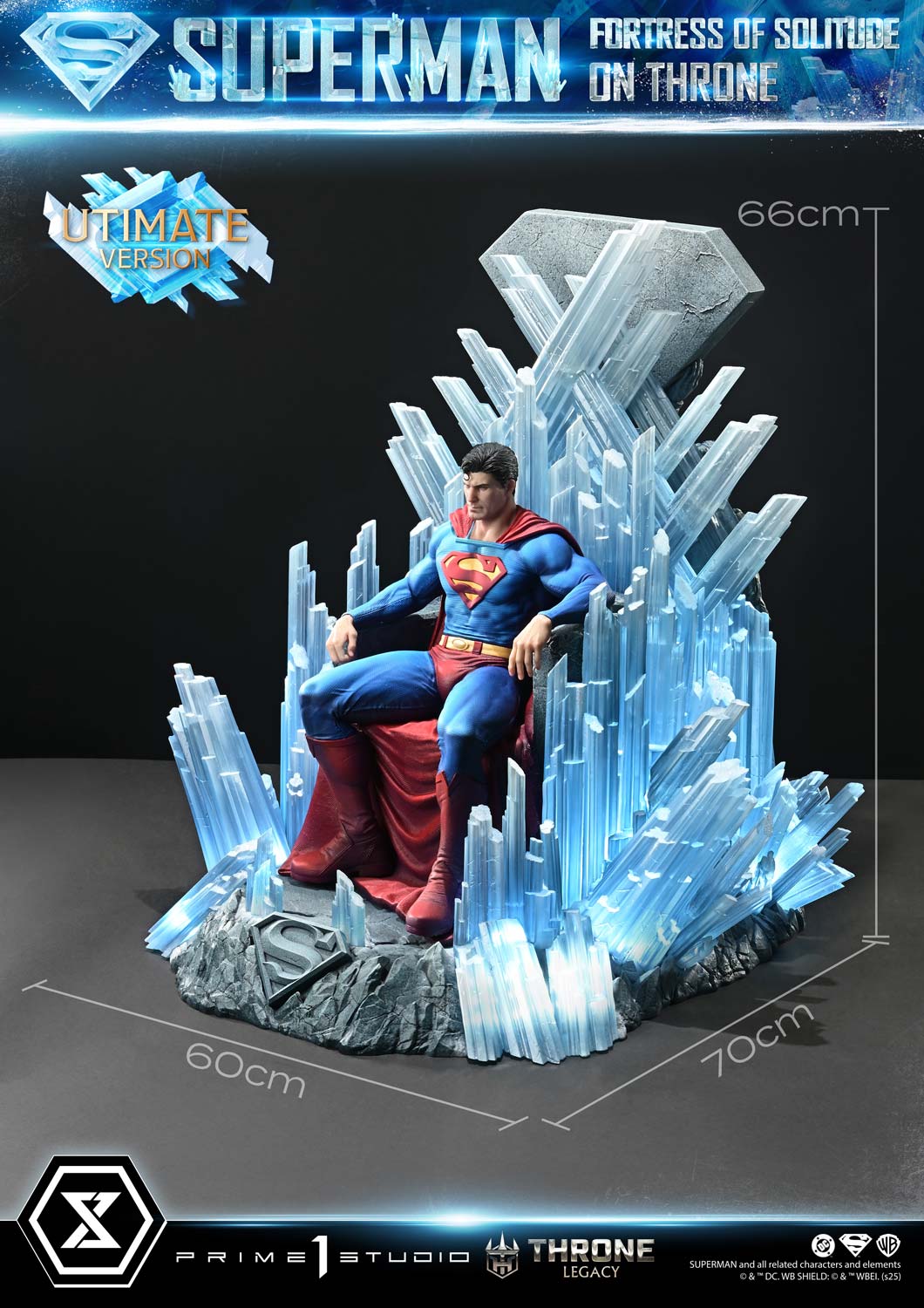 DC Comics Prime 1 Studio Superman Fortress of Solitude on Throne TLCDC-08 TLCDC-08UT TLCDC-08UTS Licensed Resin Statue