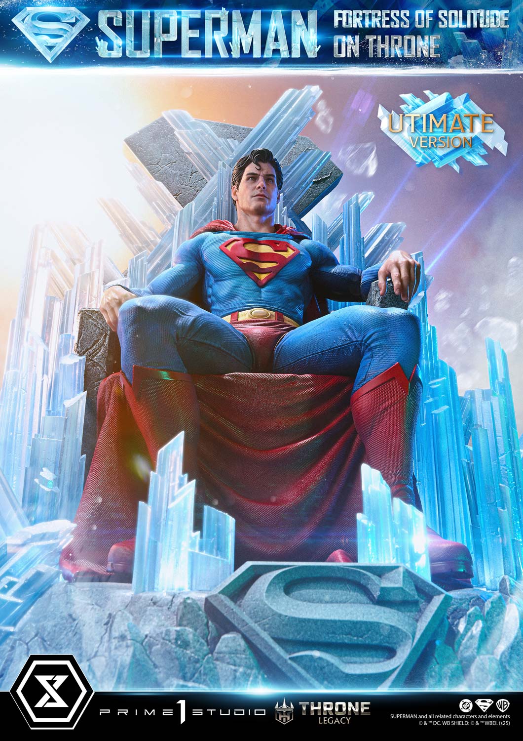 DC Comics Prime 1 Studio Superman Fortress of Solitude on Throne TLCDC-08 TLCDC-08UT TLCDC-08UTS Licensed Resin Statue
