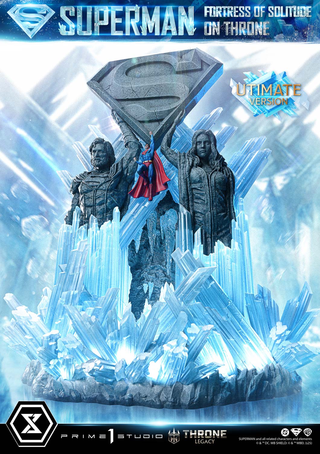 DC Comics Prime 1 Studio Superman Fortress of Solitude on Throne TLCDC-08 TLCDC-08UT TLCDC-08UTS Licensed Resin Statue