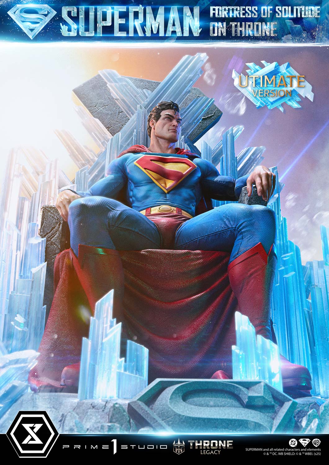 DC Comics Prime 1 Studio Superman Fortress of Solitude on Throne TLCDC-08 TLCDC-08UT TLCDC-08UTS Licensed Resin Statue