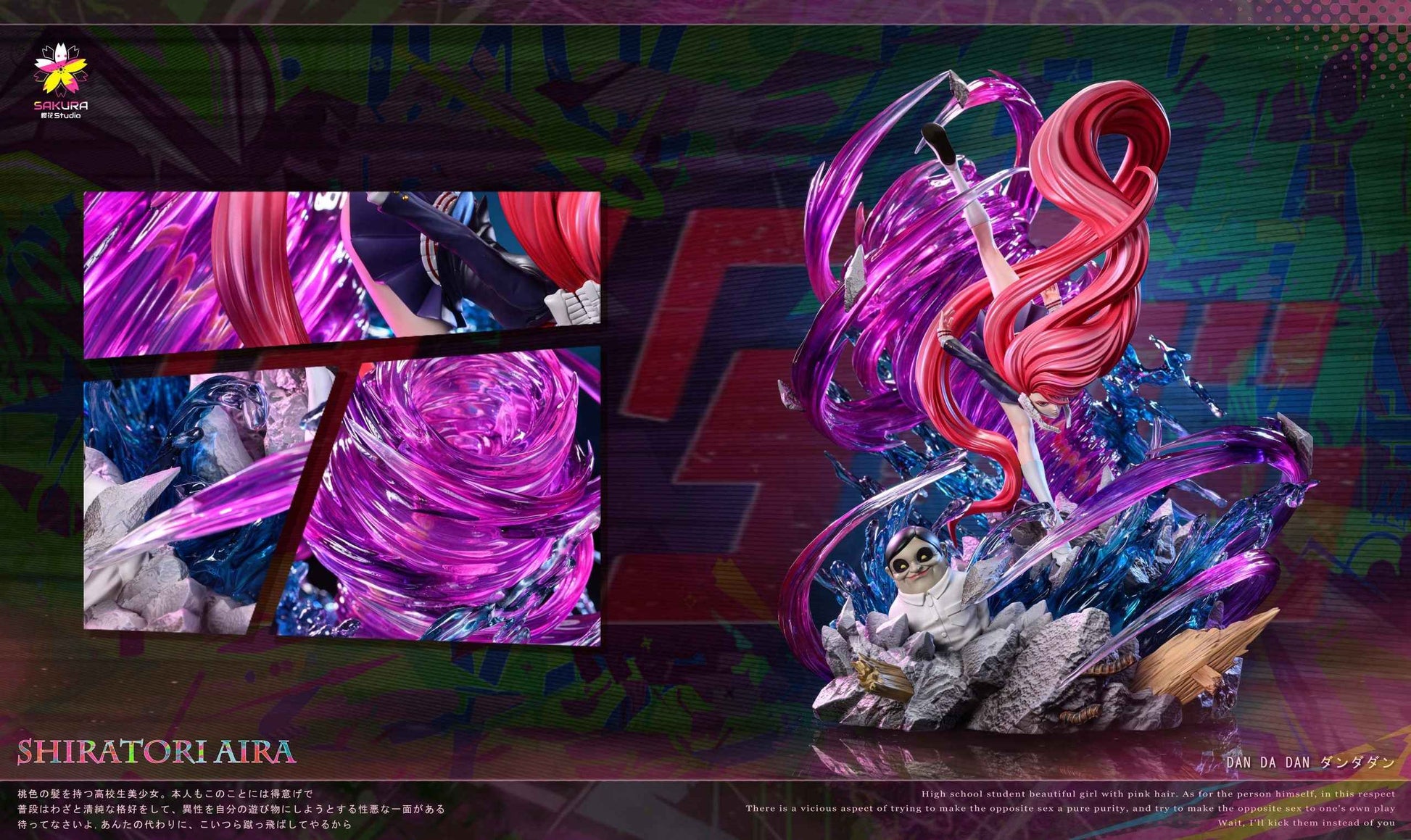 Dandadan Sakura Studio Shiratori Aira Resin Statue