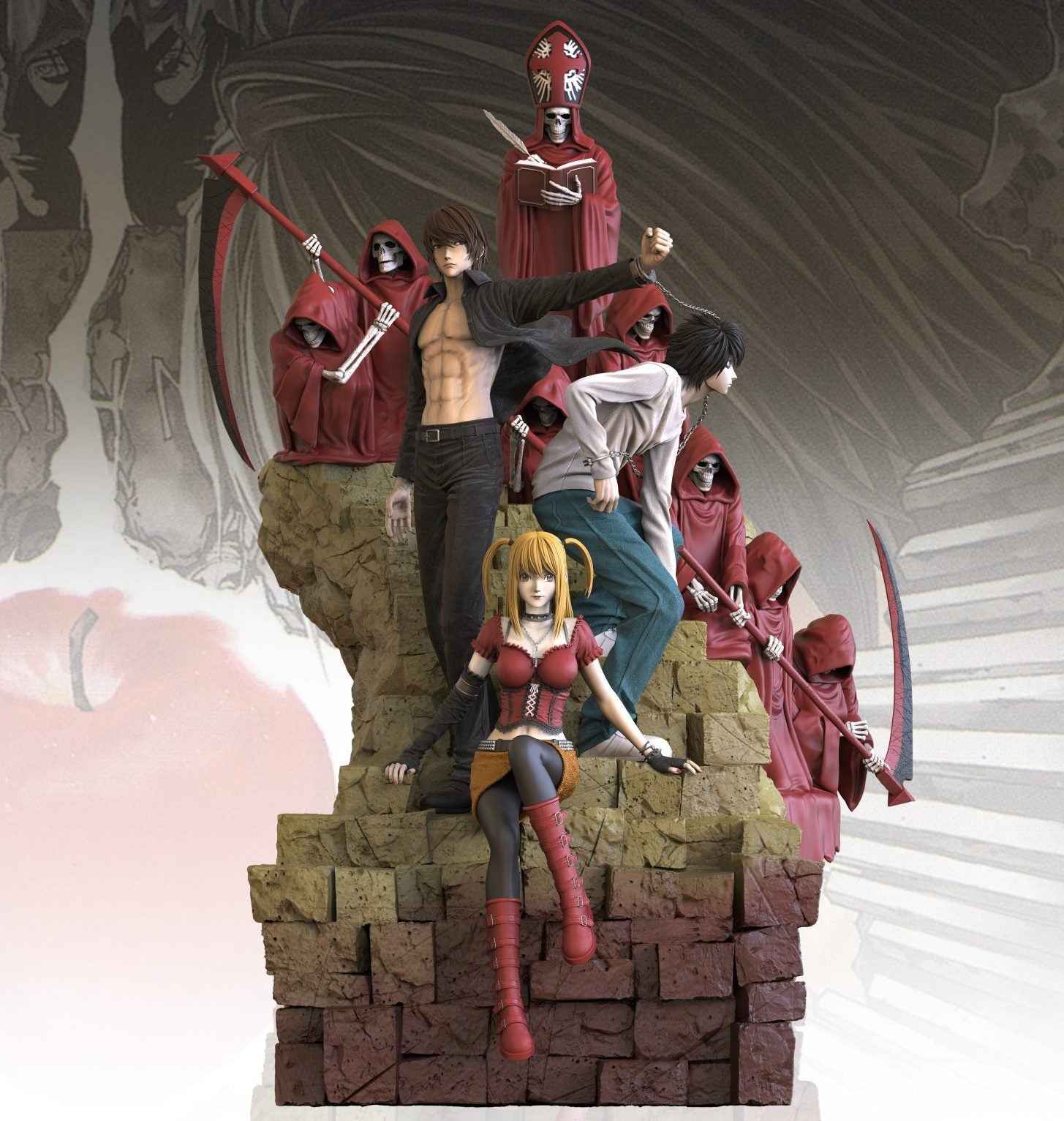 Death Note Freedom Studio Light Yagami & L Lawliet & Misa Amane Resin Statue