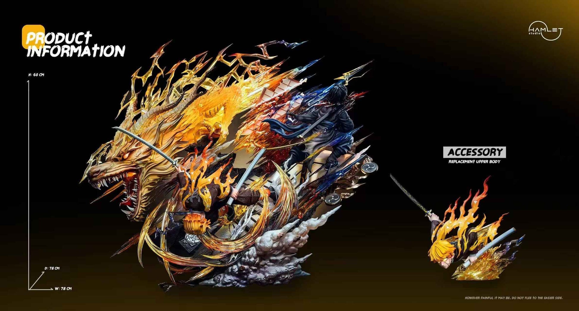 Demon Slayer Hamlet Studio Zenitsu Agatsuma God of Fire Thunder Resin Statue (PayPal Fees and Shipping Costs Included)