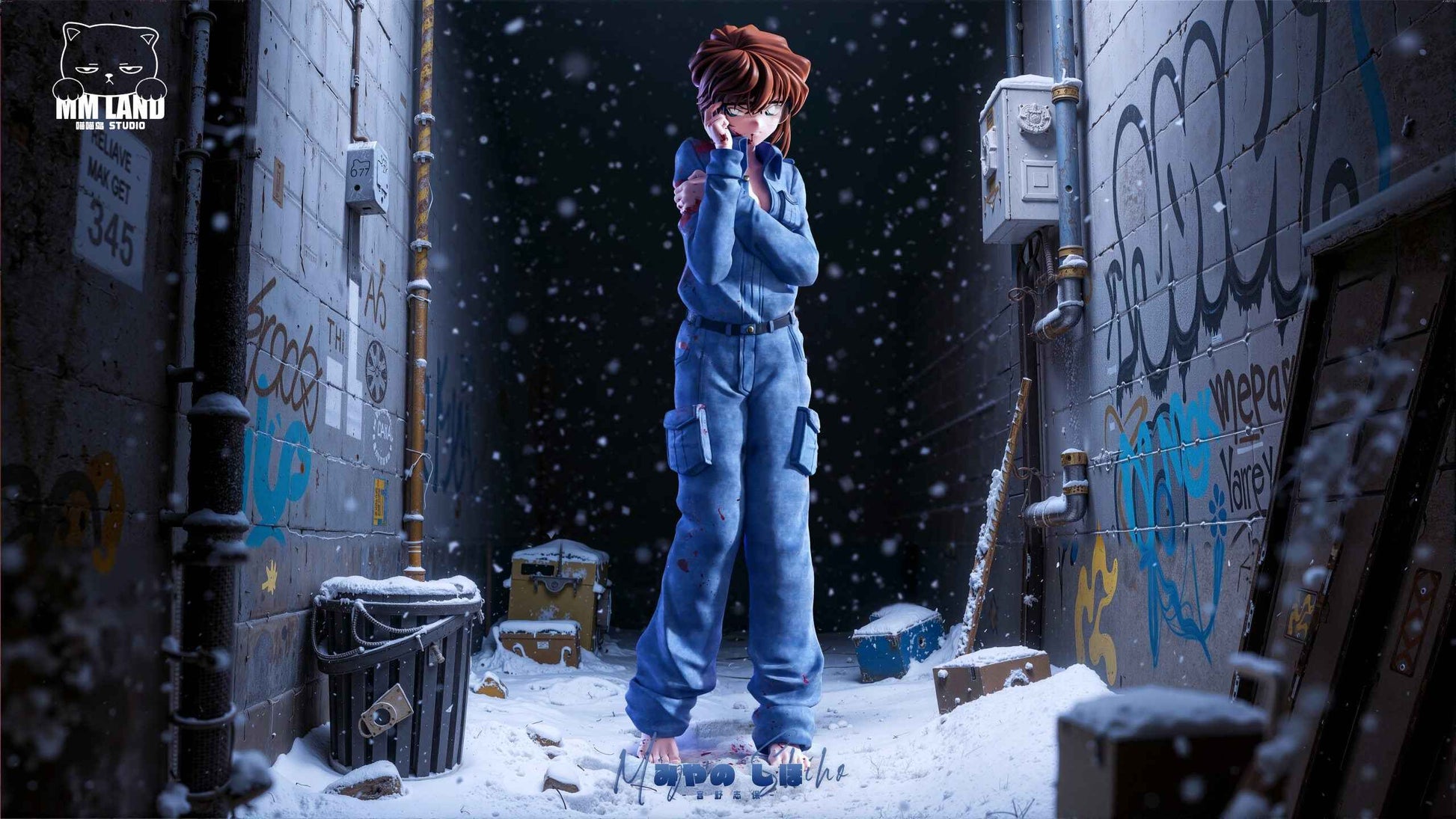 Detective Conan MMLAND Studio Battle Damaged Shiho Miyano Resin Statue
