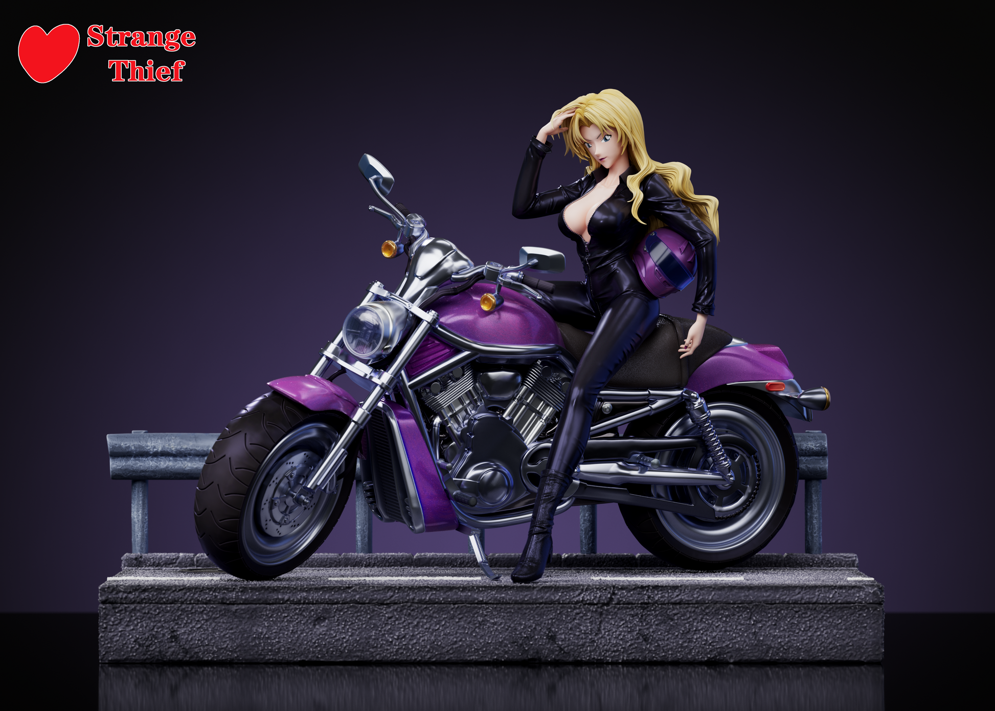 Detective Conan Strange Thief Studio Motorcycle Vermouth 1/6 Resin Statue