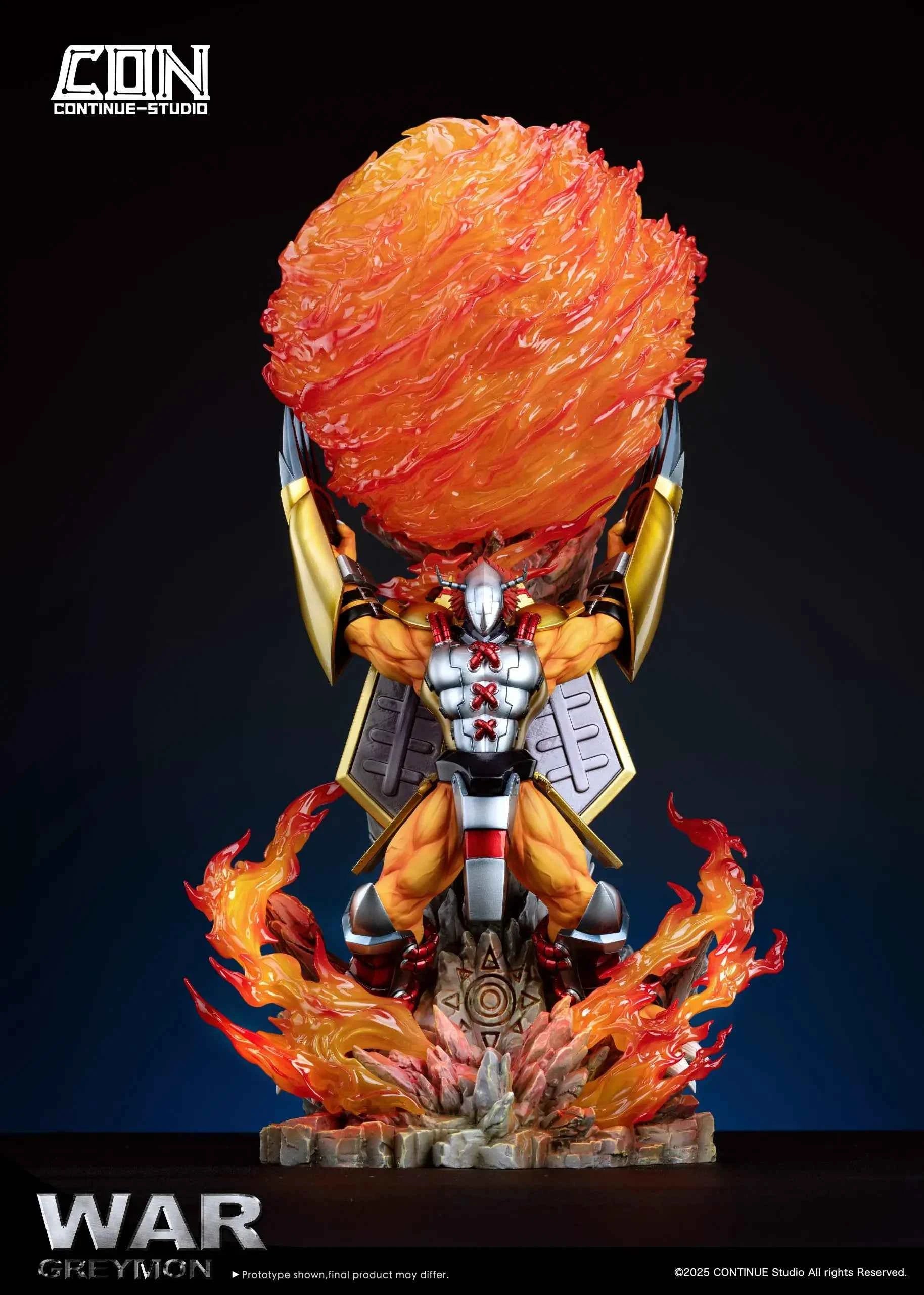 Digimon Continue Studio War Greymon Gaia Energy Cannon Resin Statue