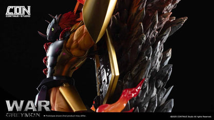 Digimon Continue Studio War Greymon Gaia Energy Cannon Resin Statue