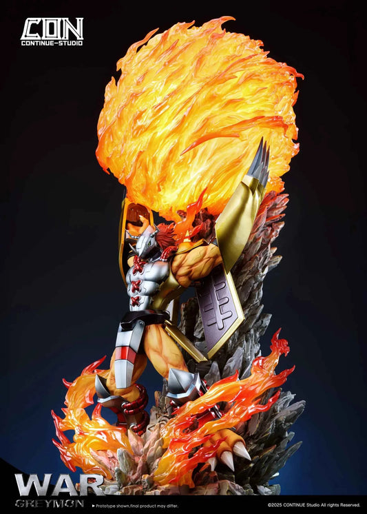 Digimon Continue Studio War Greymon Gaia Energy Cannon Resin Statue